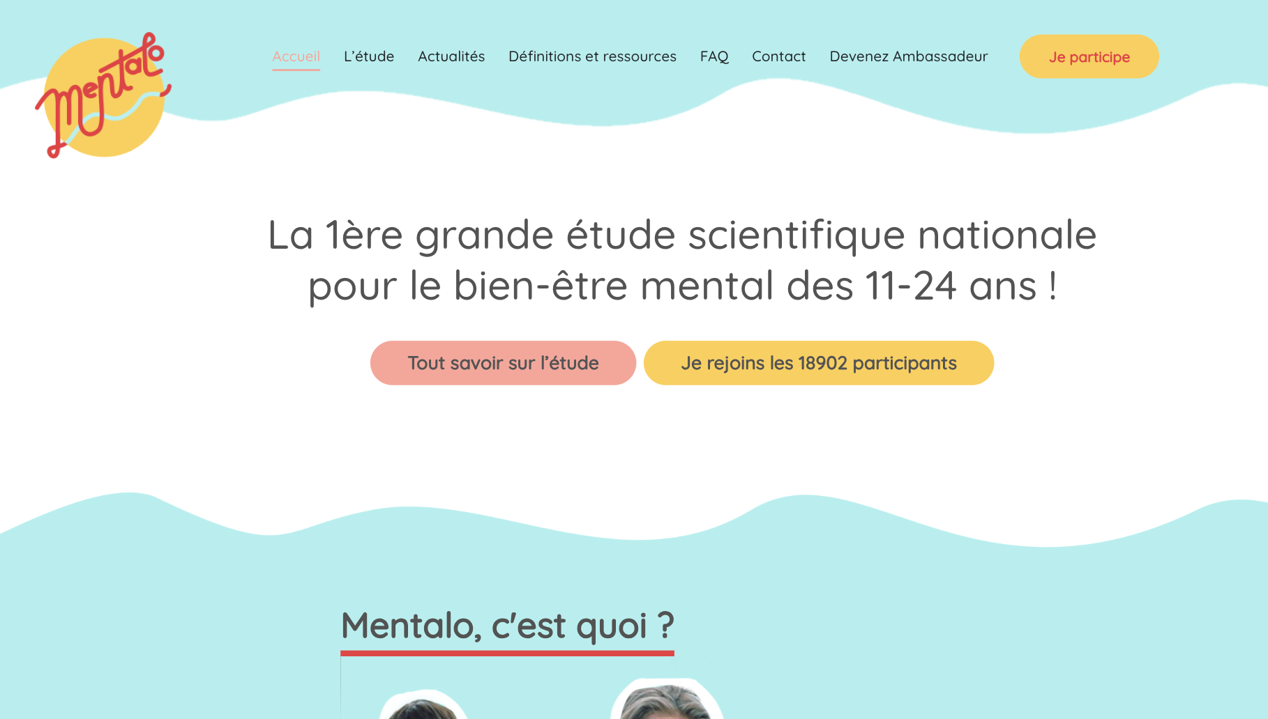 Page d'accueil du site vitrine de l'étude etude-mentalo.fr